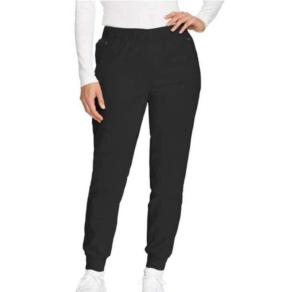 NWT Eddie Bauer Women's 8 Black Nylon Fleece Lined Jogger Pants Blend